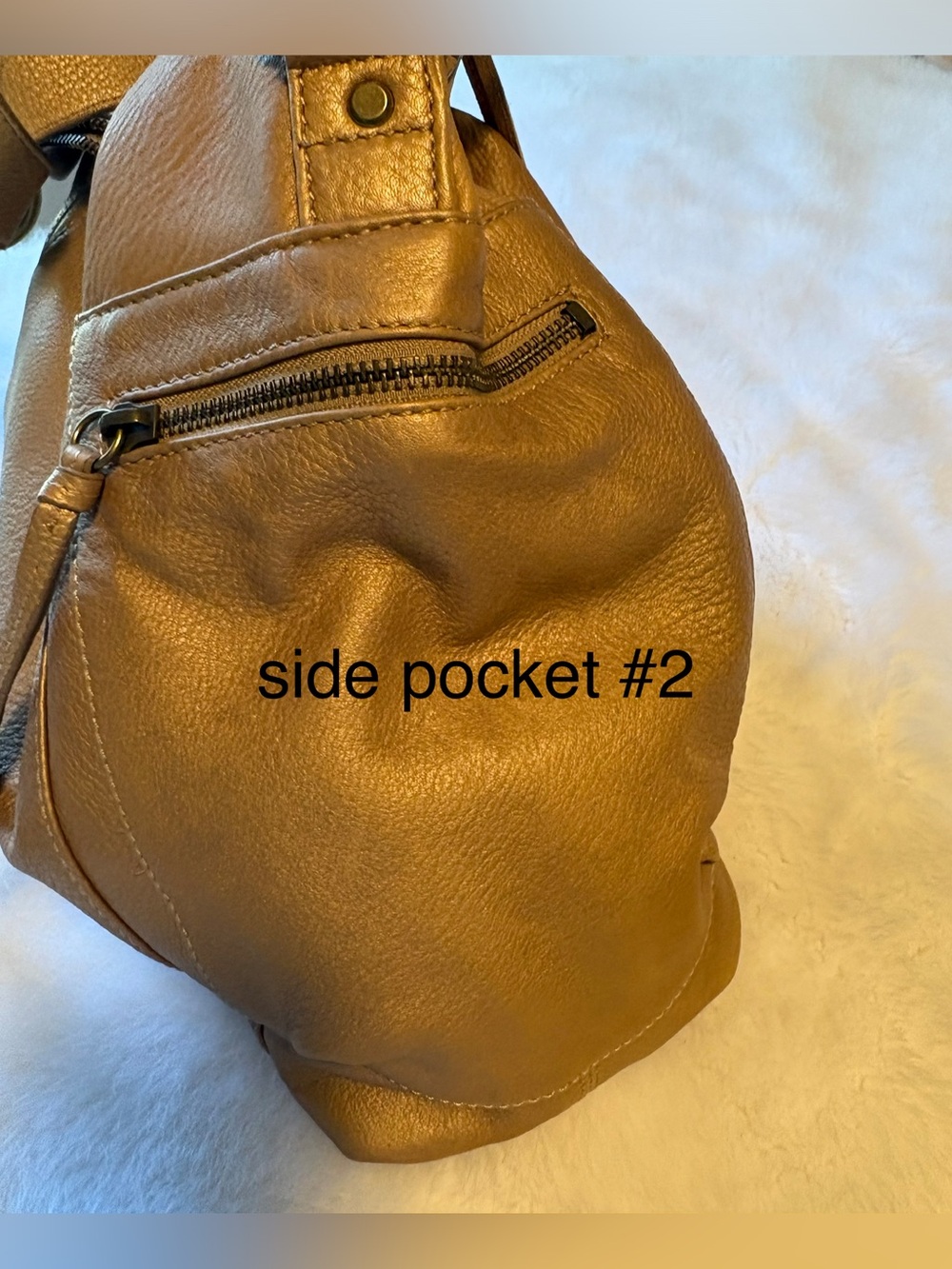 Very Cool Tan Leather Fossil Hobo Bag - Picture 10 of 11